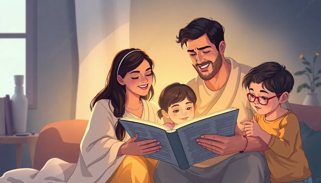 Familia Cristiana Bendecida: La Perspectiva Bíblica para un Hogar que Honra a Dios 2 Familia Cristiana en Estudio Bíblico – Diseño Visual Innovador