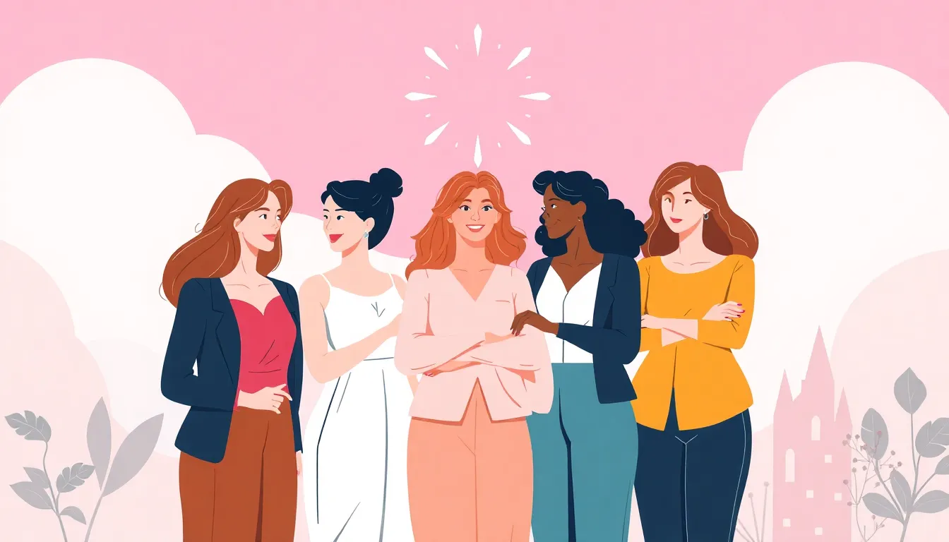 Gestion Mujeres – Ilustración Artística Profesional de Liderazgo Femenino Cristiano